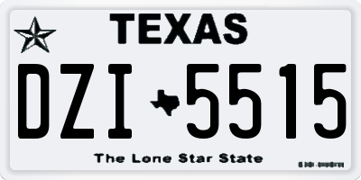TX license plate DZI5515