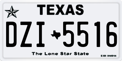 TX license plate DZI5516