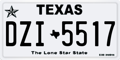 TX license plate DZI5517