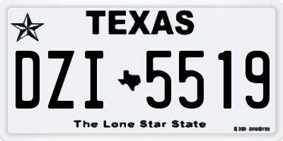 TX license plate DZI5519