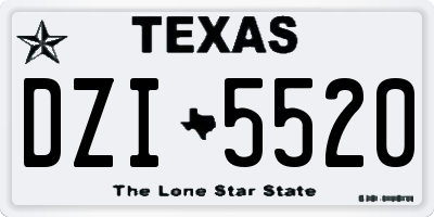 TX license plate DZI5520