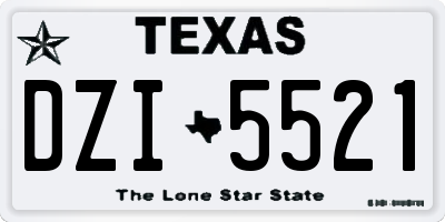 TX license plate DZI5521