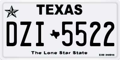 TX license plate DZI5522
