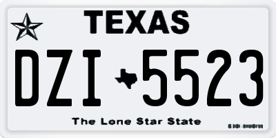 TX license plate DZI5523
