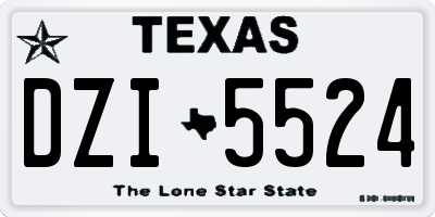 TX license plate DZI5524