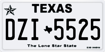 TX license plate DZI5525