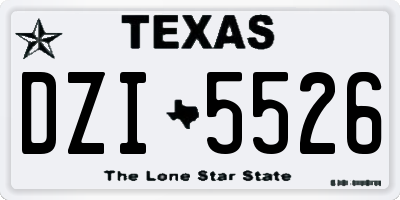 TX license plate DZI5526