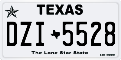 TX license plate DZI5528