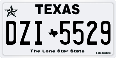TX license plate DZI5529