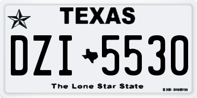 TX license plate DZI5530