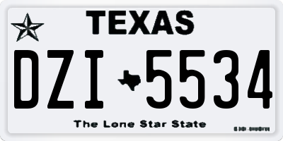 TX license plate DZI5534