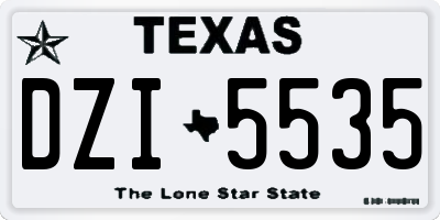 TX license plate DZI5535