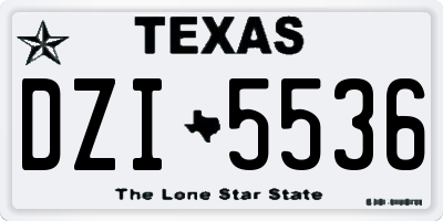 TX license plate DZI5536