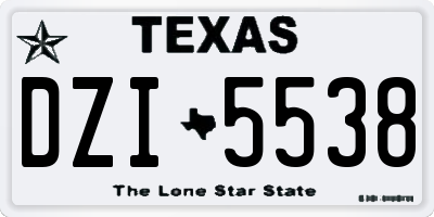TX license plate DZI5538