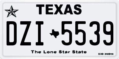 TX license plate DZI5539
