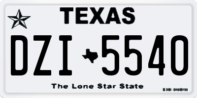 TX license plate DZI5540