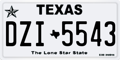 TX license plate DZI5543