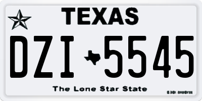 TX license plate DZI5545