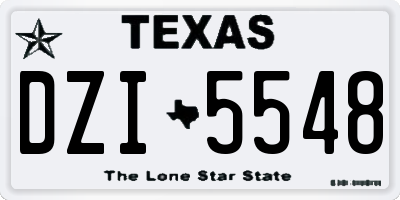 TX license plate DZI5548