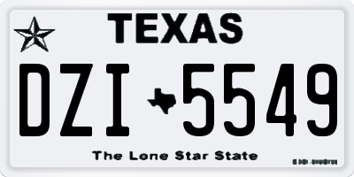 TX license plate DZI5549