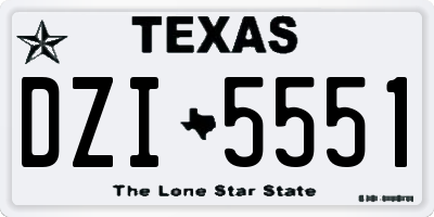 TX license plate DZI5551