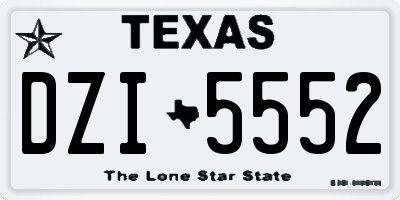 TX license plate DZI5552