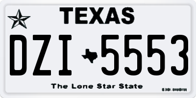 TX license plate DZI5553
