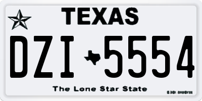 TX license plate DZI5554