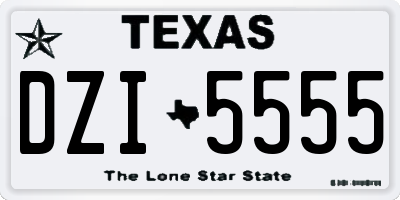 TX license plate DZI5555