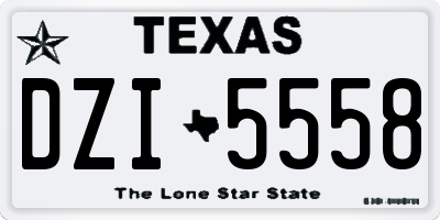 TX license plate DZI5558