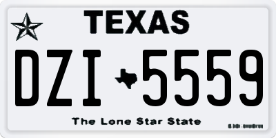 TX license plate DZI5559