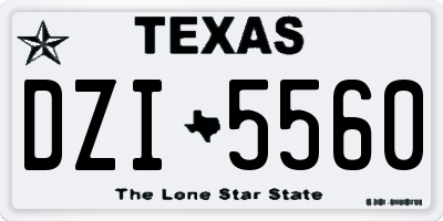 TX license plate DZI5560
