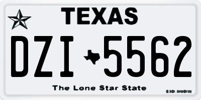 TX license plate DZI5562