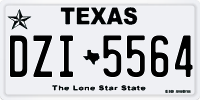 TX license plate DZI5564