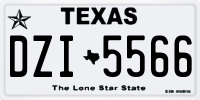 TX license plate DZI5566