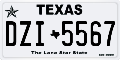 TX license plate DZI5567