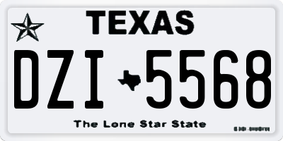 TX license plate DZI5568