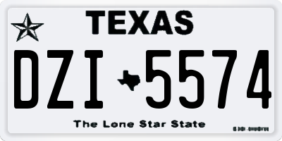TX license plate DZI5574