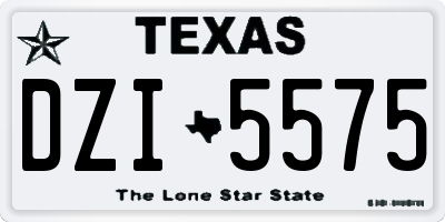 TX license plate DZI5575