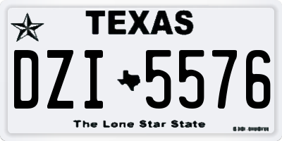 TX license plate DZI5576