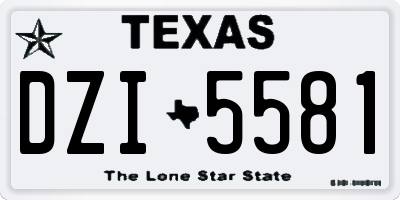 TX license plate DZI5581
