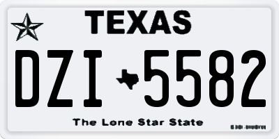 TX license plate DZI5582