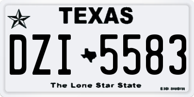 TX license plate DZI5583