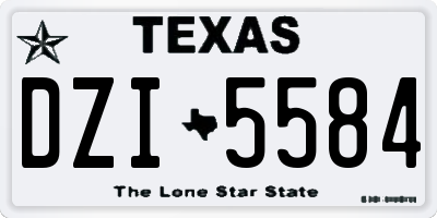 TX license plate DZI5584