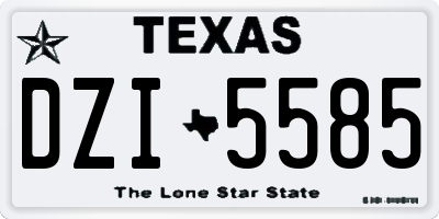 TX license plate DZI5585