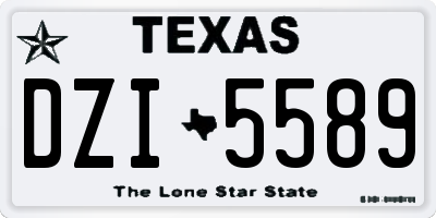 TX license plate DZI5589