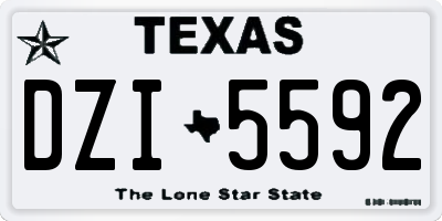 TX license plate DZI5592