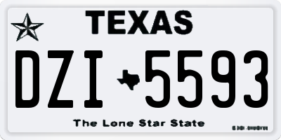 TX license plate DZI5593