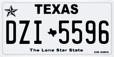 TX license plate DZI5596