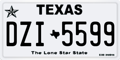 TX license plate DZI5599